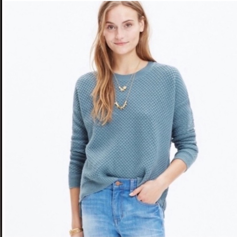 Madewell Landmark Textured Side Zip Long Sleeve Sweater.